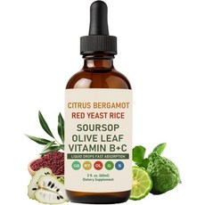 RESONA Citrus Bergamot Red Yeast Rice Cleanse Liquid Drops Cholesterol Support Blend with Red Yea, 1, 1개