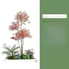 실내 조경 나무 모형 장식품 인테리어 대형 북유럽 디자이너몰플랜테리어 생화같은 꾸미기, 1.8m 레드 난디나 조경