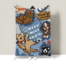 卡通圖案午睡披肩毛毯