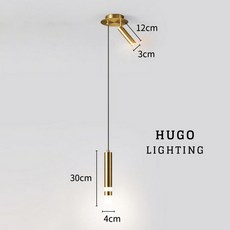 HUGO LIGHTING 床頭吊燈，臥室角落燈 客廳財位燈 走廊燈 中性光, 金色 LED雙吊燈 /  超商限購1盞