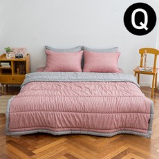 구니스토어 간절기 이불베개커버세트 퀸 레드 베개솜별매 스프레드이불 사계절용이불 패드스프레드