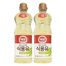 해표 맑고 신선한 콩 식용유 대두유, 2개, 900ml