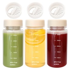 韓國產刻度Tritan水瓶+水平調整蓋組, 乳白色, 350ml, 3組