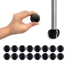 미니 테니스공 얇은 의자 다리커버 발커버, 16개, 블랙