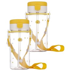 에디슨 유아용 프렌즈 흘림방지 에코젠 빨대컵, 350ml, 2개, 오리더기