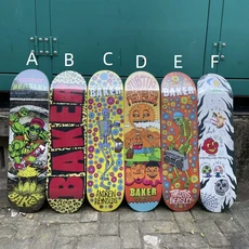 스케이트보드 데크 부품 더블 로커 100 캐나다 메이플 냉간 압착 7.75 8.0 8.25 8.5 인치 크기 그립 테이프 추가, 한개옵션2, 8) B 8.0 INCH