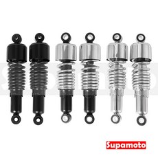 Supamoto 哈雷後避震 (通用/改裝/復古/短避震/降低/檔車/883/48/72/Sportster), 1個, 267 黑銀 (10.5吋)