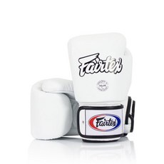 Fairtex 健身房拳擊手套 重擊打沙袋 真皮拳套 - 經典款 白色 BGV1, 8oz, 1個