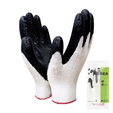 장갑이네 국산 100% 작업용 짱짱 코팅장갑 백 노랑 청 검정 반코팅 장갑, 국산 13G 검정코팅(개별) 10켤레, 1개