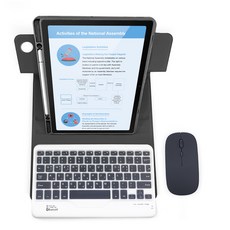 갤럭시탭A9 플러스 11 호환 콤비회전 S펜수납 블루투스 케이스 키보드 마우스 패키지, 블랙, 1개