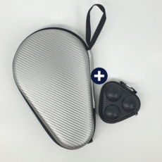 르브아 탁구 하드케이스 라켓 볼 세트, 실버, 1개