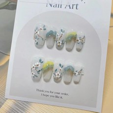 美甲貼片穿戴甲夏季甜酷風美甲片可拆卸貓咪星星蝴蝶結假指甲短款, 1個, BY1501花枝招展:膠水款