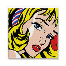 DIY 보석십자수 전체비즈 헤어리본소녀 40X40, 단품, 1개