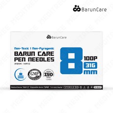 바른케어 펜니들 인슐린 주사 바늘 당뇨 8mm(31G), 1개