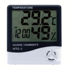 알람기능 시계탑재 디지털 온습도계 교육기관 팽창수축 디지털온습도계, 화이트블랙, 1세트