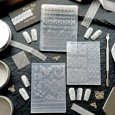 레이스 네일몰드 3종택1, 2그물레이스, 1개, 몰드