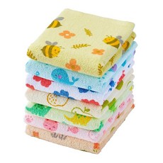 Kosugizen 얼굴 수건 1주일 페이스타올 해피 7색 7무늬 각 1장입 34×80㎝ 마르기 쉬운 얇은 타입 함께 7장 세트 ZG-0202-7, 1개, 상세페이지 참조