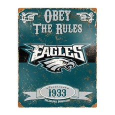 Party Animal NFL Football 엠보싱 메탈 빈티지 벽 데코 침실 사무실 또는 팬 동굴을 위한 튼튼한 금속 벽 아트 36.8 x 29.2cm(14.5 x 1, Philadelphia Eagles, Philadelphia Eagles