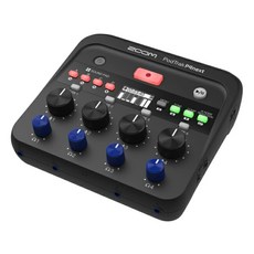 ZOOM PodTrak 시리즈 팟캐스트 레코더 4채널 XLR 입력 USB 오디오인터페이스, 블랙