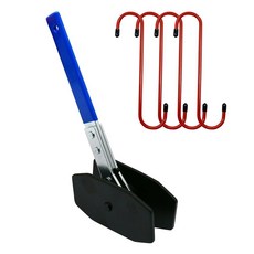 Brake Caliper Compression Tool 360° Rotating Ratchet with 4 Hooks Piston Compressor for Single/, 블루