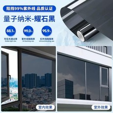 玻璃貼膜 窗戶防曬隔熱膜 家用陽台遮光膜 防紫外線, 磁控黑 超強隔熱/隔99%紫外線 加厚超,20釐米寬X15米長 贈送工具 15米優, 磁控黑