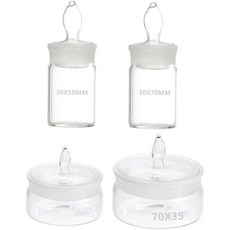 프로스팅 뚜껑이 있는 가넥 4Pcs 화학 무게 측정 병 원통형 유리 실험실 샘플 용기는 정밀한 무게 측정과 간편한 청소를 위한 누수 방지 실험실 장비입니다