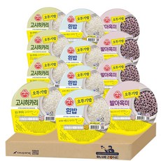 [블루존] 오뚜기 즉석밥 3종 세트 (흰밥x4 + 발아흑미 x4 + 고시히카리 x4) 총 12개, 210g