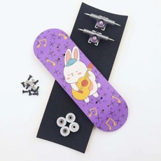 스케이트보드 성인용 롱보드 29 나무 핑거보드 세트 프로 데크 메탈 트럭 베어링 휠 포함, 10)Bunny