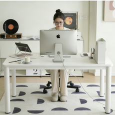 유니홈 E0급 프리미엄 튼튼한 사무용 컴퓨터 책상, 화이트