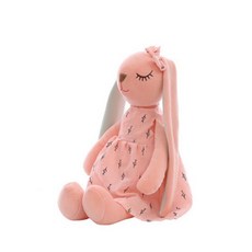 호환용품 장식용 카와이 긴 귀 토끼 플러시 장난감 수면 컴포트 인형 용 35CM 부드러운 동물 1 개, [01] 35cm, [02] 분홍색, 1개