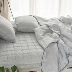 모아나 냉감 듀라론 여름 아이스쿨 침대패드 퀸 Q, 아쿠아블루