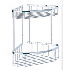 KING'S HOUSE 不鏽鋼雙層角落架，浴室收納置物架，電鍍防鏽，台灣製造, 不鏽鋼雙層角落架, 1個