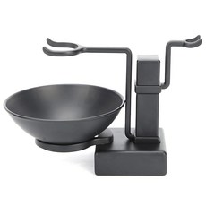 면도 브러시 홀더 블랙 스테인리스 스틸 면도기 스탠드 비누 그릇 세트 홀더 남성 남자 친구 남편 연인용, 1개