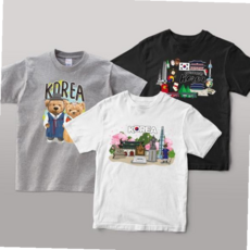 커플티셔츠 한국 기념 티셔츠 Ver. 4 코리아 시리즈 3종 - 블랙