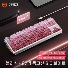 디아크몰 포러너 컨투어 기계식 키보드 마우스 세트 무선 사이드, 블랙 액시스 풀 키 핫스왑, 87 키, 5. Blush Contour 87키-흰색 유선, 텐키리스