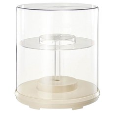 雙層旋轉公仔展示盒 360度透明防塵模型收納盒 玩具展示架, 1個