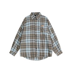 베베어스 남여공용 캐주얼 타탄 체크 셔츠