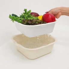 멀티바스켓 물빠짐 채반 야채 과일 세척 믹싱볼, 1개