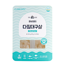 큐브데이 다짐생선 대구살 순살 큐브 해산물 죽 토핑, 1개, 120g