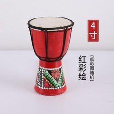 非洲鼓 兒童小手鼓, 1個, 4寸紅彩繪