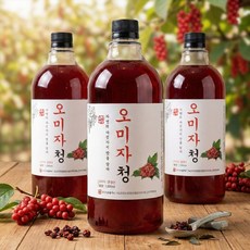 일타농부 오미자청 1000ml 국내산 문경 오미자원액, 3개, 1개입, 1kg