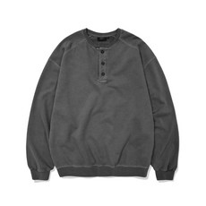 카네이테이 빈티지 WASHED HENLEY SWEAT셔츠 (피그먼트 차콜)