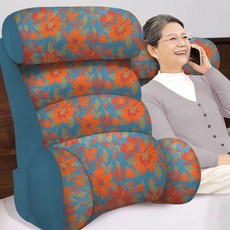 등쿠션 삼각 침대베개 헤드 롱베개 소파 등받이 좌식, 1개, X. K스퀘어 소프트백. 레트로 프린트 블루 8040c