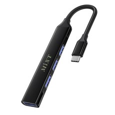 MINT USB-C 허브 4포트 컴팩트 어댑터 - USB 3.0 고속 1개 + USB 2.0 3개 노트북 맥북 PC용 울트라 슬림 휴대용 스플리터, MINT USB-C 허브 4포트 컴팩트 어댑터 - US