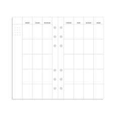 데이스테이션 A6 B6 6공 바인더 먼슬리 플래너 월간속지, 월, 기본형, 심플