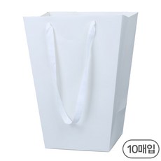 세모쇼핑백 사다리꼴쇼핑백 꽃다발 꽃 화분쇼핑백 긴 세로쇼핑백 꽃집 종이가방 플라워 종이백, @10매입@, 화이트