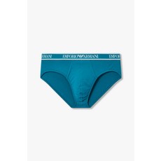 엠포리오 아르마니 EMPORIO ARMANI UNDERWEAR 남성 라인 로고 밴딩 코튼 브리프_그린 0815111304 2501592499 352452