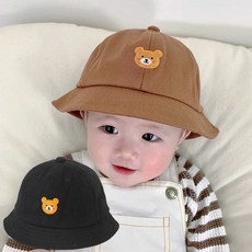 아기 벙거지 챙모자 부끄 곰돌이 자수