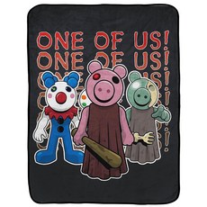 Jay Franco Piggy One of Us 담요 - 치수 116.8 x 152.4cm(46 x 60인치) 아동용 침구 - 변색 방지 슈퍼 소프트 플리스
