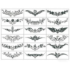 1의 조디악 표지판 Y2K 임시 타투 | CyberSigilism 트램프 스탬프 | 현실적인 방수 가짜 타투 | 축제 독신 할로윈 생일 선물 액세서리, 허리 토템